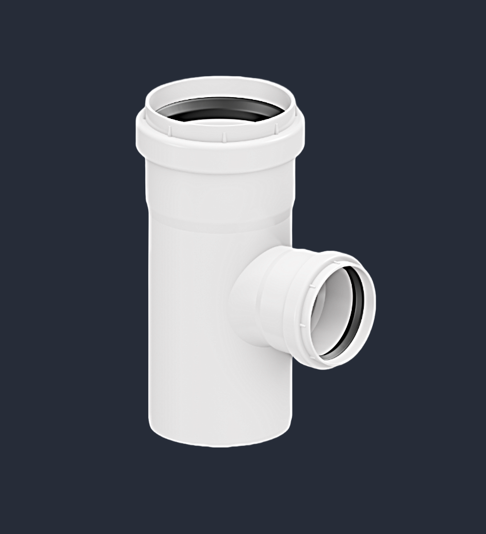 Tee Reducción Sanitario Blanco