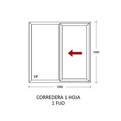 Ventana Corredera 1210 x 1000